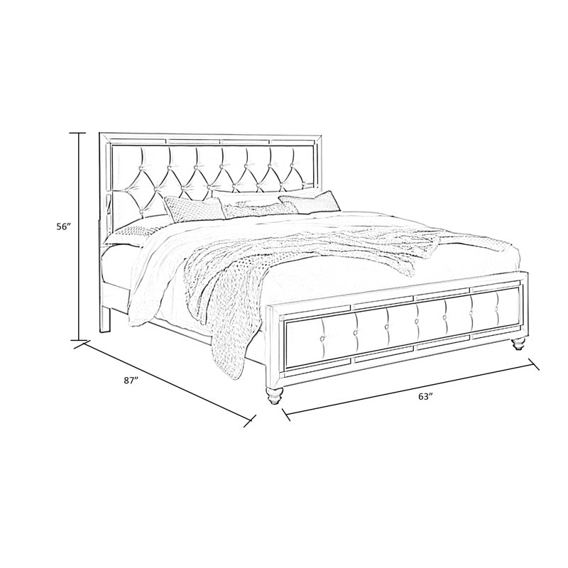 Byers Upholstered Panel Bed Bed, Queen