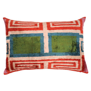 Housse et insert de coussin rectangulaire en soie / velours