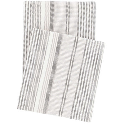 Gradation Ticking Woven Cotton Throw