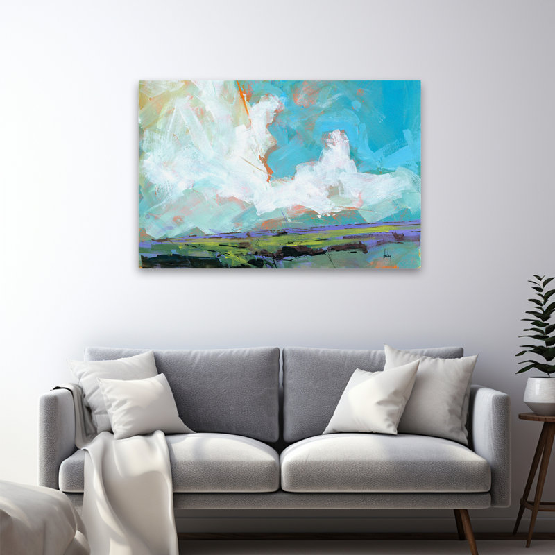 Sky Four-Massif - Art contemporain de paysages, H 32 po x l 48 po