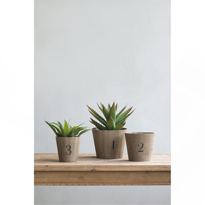 Ensemble de 3 pots à fleurs Thornton, L: 8,3 x 8,3 x 6,5 po, M: 6,8 x 6,8 x 6,1 po, S: 5,3 x 5,3 x 5,1 po