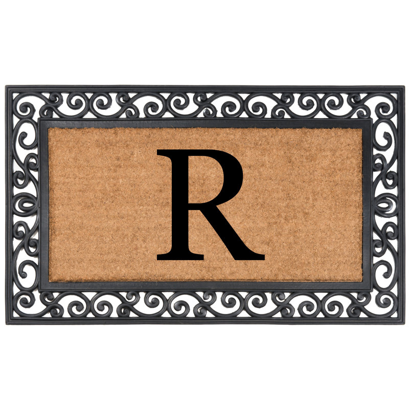 Tapis de porte d'extérieur antidérapant 36 po x 24 po Arijit, R