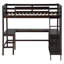 Lit mezzanine simple avec tablettes et bureau, lit mezzanine en bois avec bureau