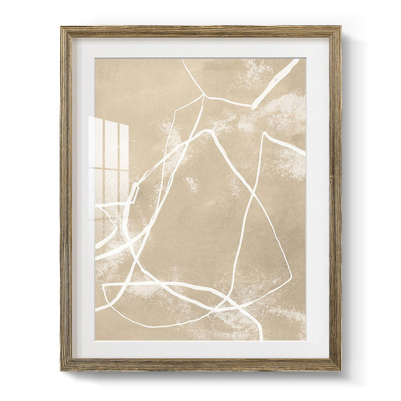 Fil neutre I, Blanc, Papier avec cadre noyer