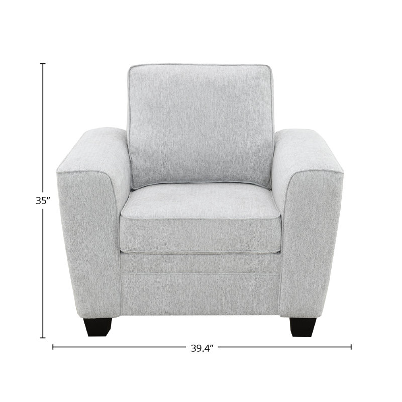 Darley 40" Accent Chair, Soft Gray Chenille