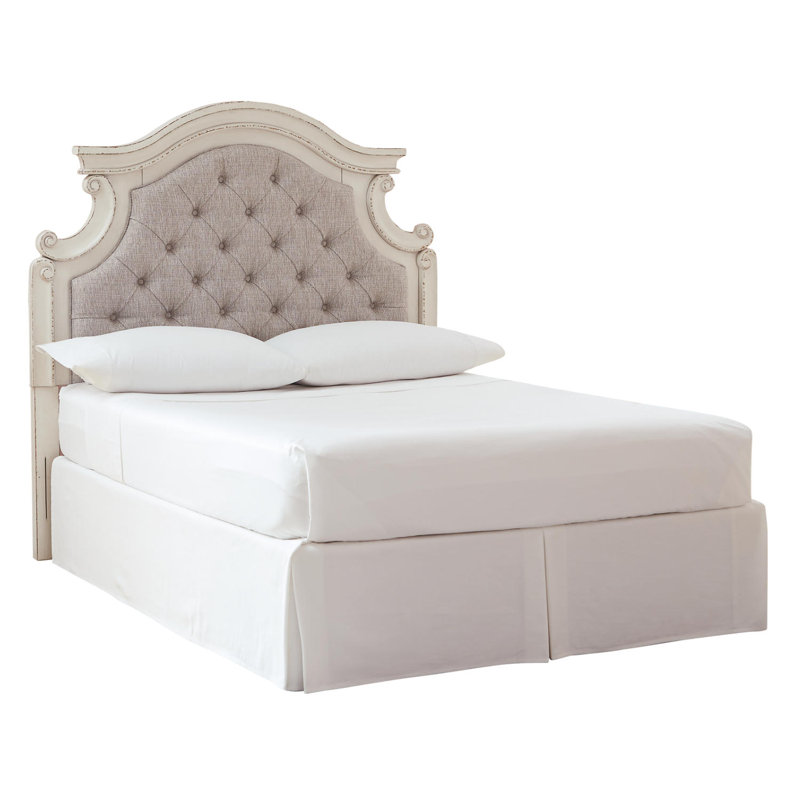 Mohn Upholstered Solid Wood Panel Headboard, Lit double