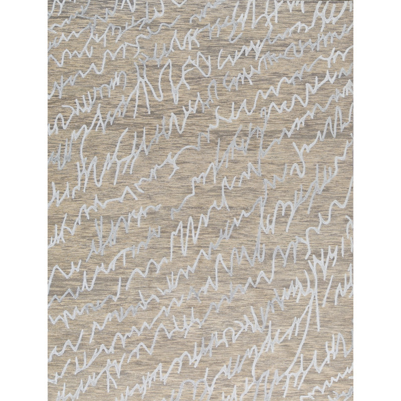 Jute / Sisal Abstract Area Rug in Silver