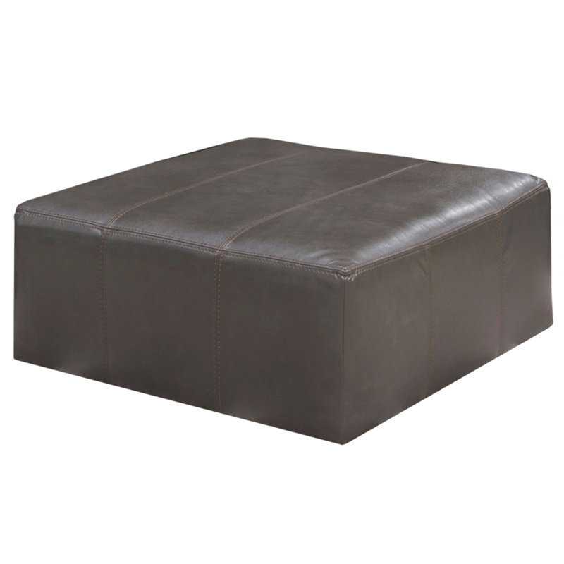 Repose-pieds carré en cuir véritable Hopwood