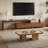 96.5 "-126" Extendable Tv Stand For Tvs Up To 85", Mid-Century Walnut Entertainment Center With 2 Drawers, Tv Media Console Table For Living Room, Bedroom