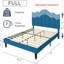 Lit double tapissier double avec 2 tables de chevet - Ensemble de chambre à coucher moderne-123631197