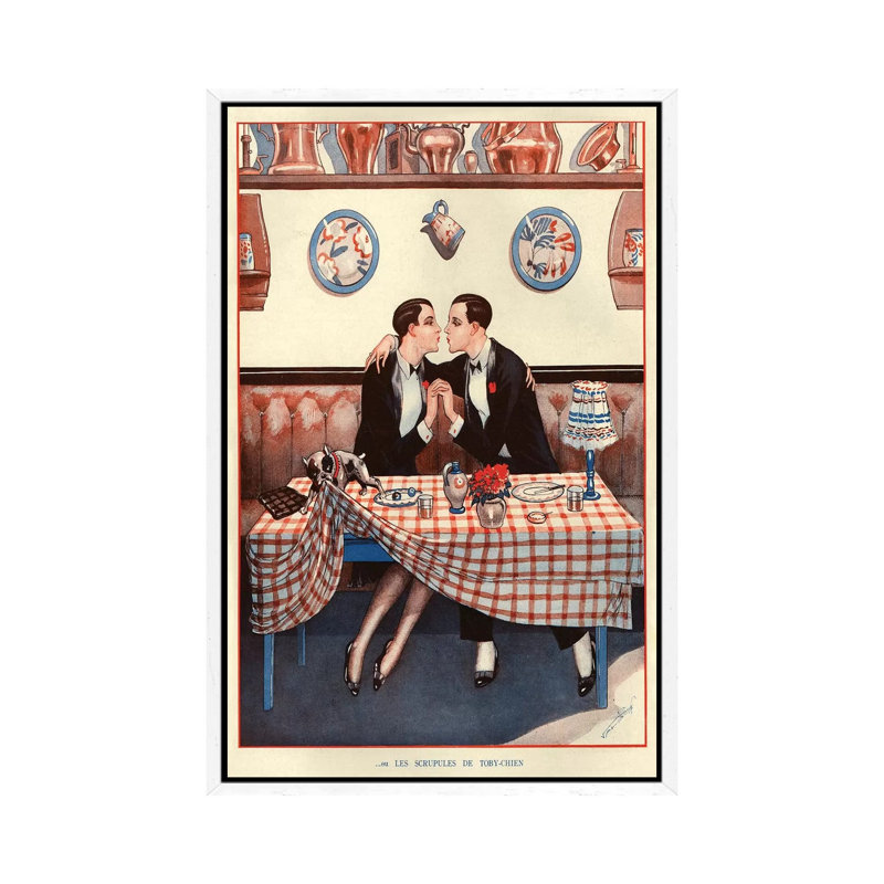 1926 La Vie Parisienne Magazine Plate - Painting on Canvas, White Framed, 101.6 cm H x 66.04 cm W