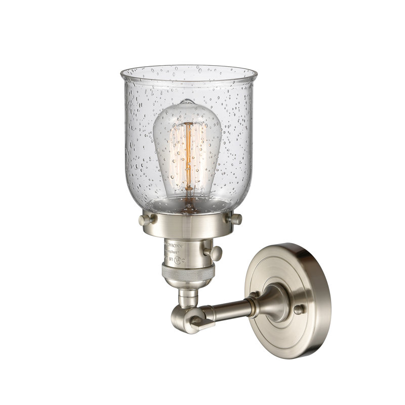Bell - 1 Light 5" Sconce, 3.5 Watt Vintage LED Bulb, Seedy, Brushed Satin Nickel