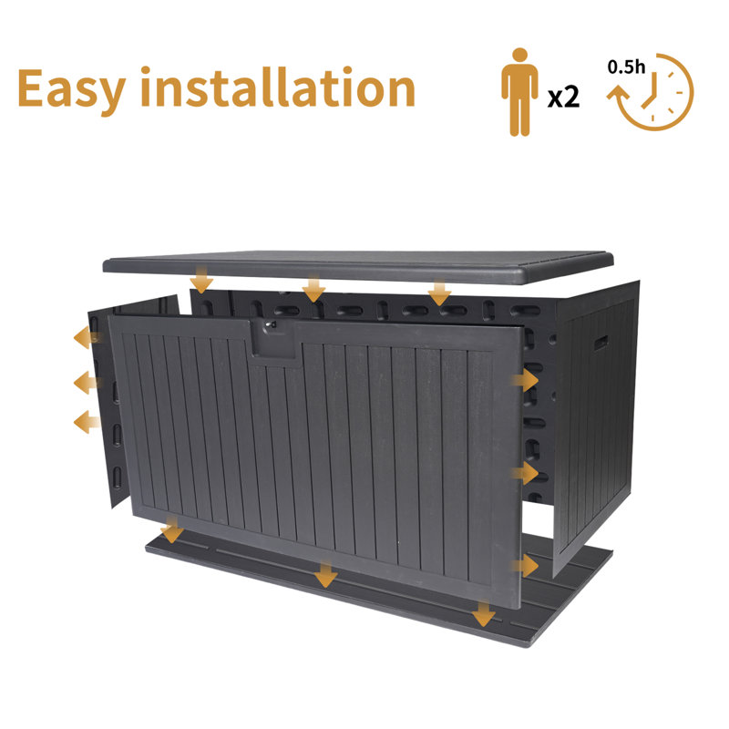 260 Gallon Resin Outdoor Deck Box Waterproof, 32.68" H x 69.68" W x 32.28" D