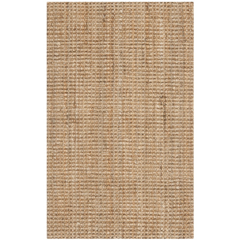 Calidia Natural Fiber Hand Woven Jute Solid Color Rug, Rectangle 2'3" x 4'