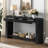 59.8" Modern Oak Veneer Console Table With 3 Drawers,Farmhouse Entryway Table With Shelf,Wood Sofa Table With Semi-Circular Design, Suitable For Living Room,Hallway,Entryway, Foyer, Corridor-1827812968