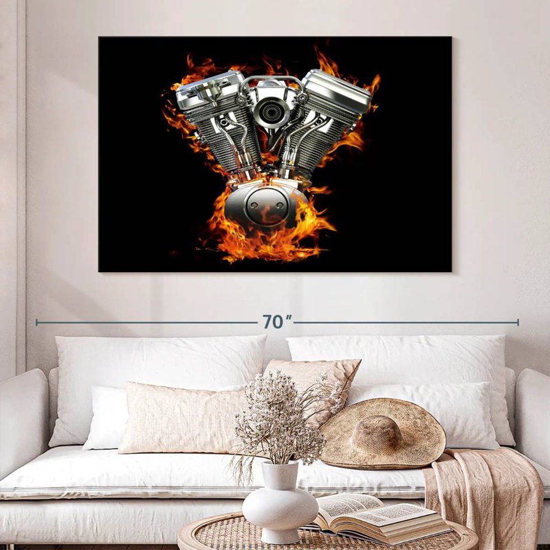 Mehar Blazing Motorcycle Engine, 8" H x 12" W