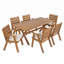 Ensemble de salle à manger d'extérieur extensible en bois d'acacia avec chaises rembourrées-557733103