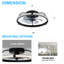 Ventilateur de plafond noir sans lame de 20 po avec lumières à DEL et télécommande Kyell
