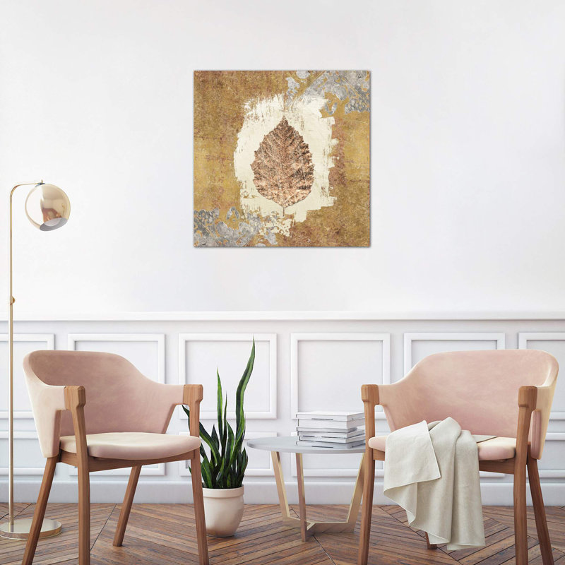 Gilded Leaf by Avery Tillmon - Wrapped Canvas Print, 45.72 cm H x 45.72 cm W x 1.91 cm D