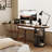 Nut-brown Half-circle Solid Wood desks-107971829