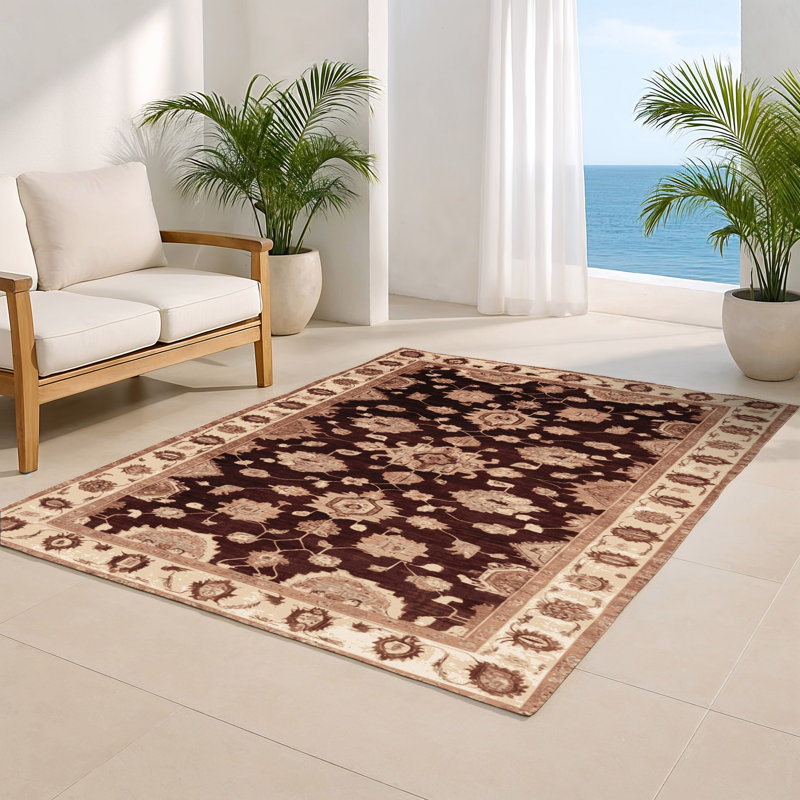Tapis intérieur et extérieur brun Overdyed, Rectangulaire 2 pi x 3 pi