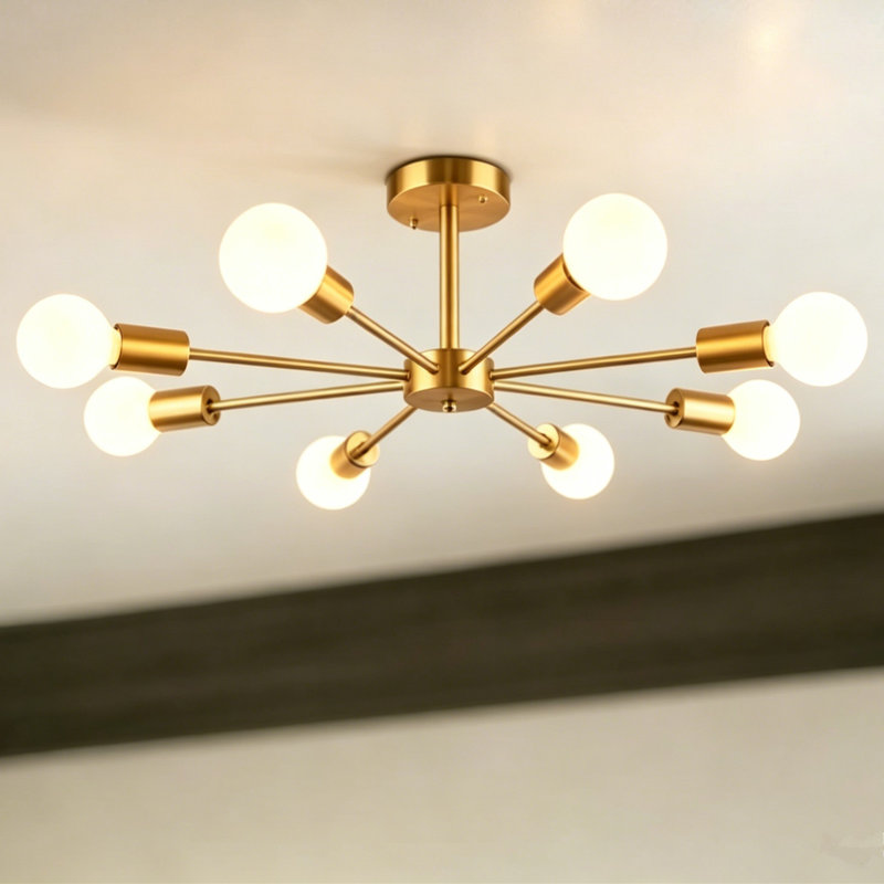 Wirtz Semi Flush Mount, Gold