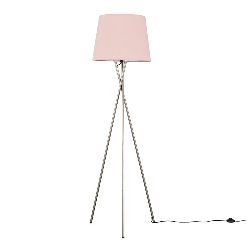 Anan Camden Tripod Copper Floor Lamp with Aspen Shade, 155"", Dusky Pink, Yes