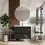 Meuble-lavabo flottant moderne 24 po / 30 po / 36 po avec lavabo en céramique, armoire en bois aggloméré imperméable et 2 tiroirs, noir mat-573649308