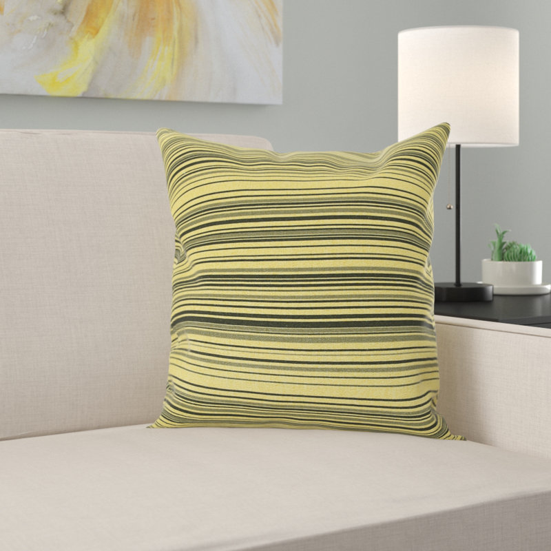 Aloysius Striped Square Cushion, Small, Green