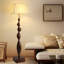 Lampes sur pied en bois massif noisette + tissu