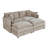 Modern Chenille Loveseat Sofa Couch With Ottoman-1360277077-1360277076