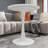 27.6-Inch Coffee Table, Mid-Century Modern Style Dining Table, Suitable For 2-4 People, Featuring A Round Marble Tabletop,  For Various Settings.-562648140-562648177