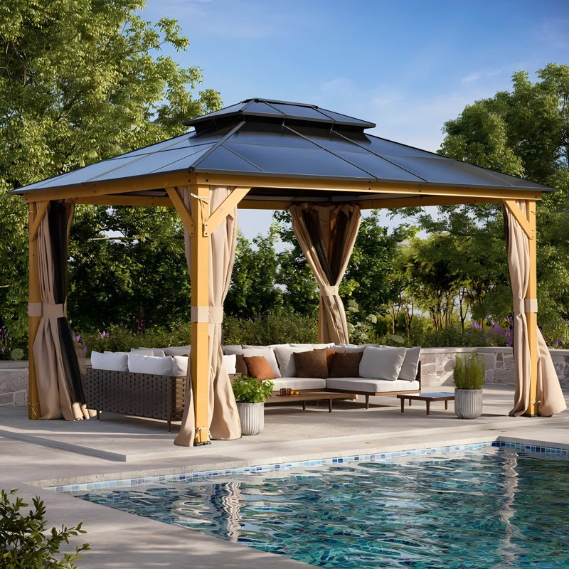 15 pi L 13 pi. D Pavillon de jardin en bois massif