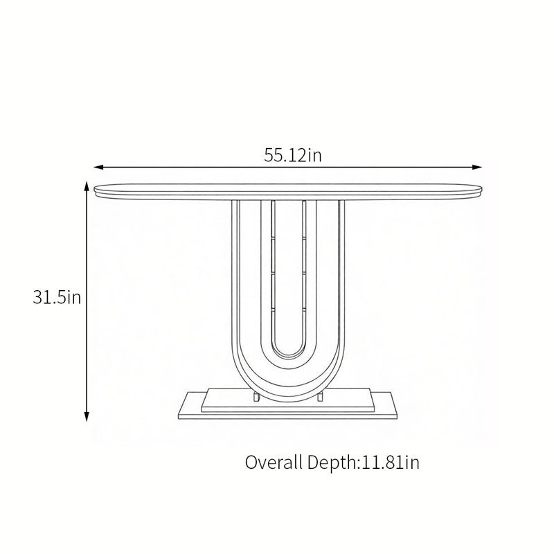 Console Luxe, 31.5" H x 55.12" L x 11.81" W