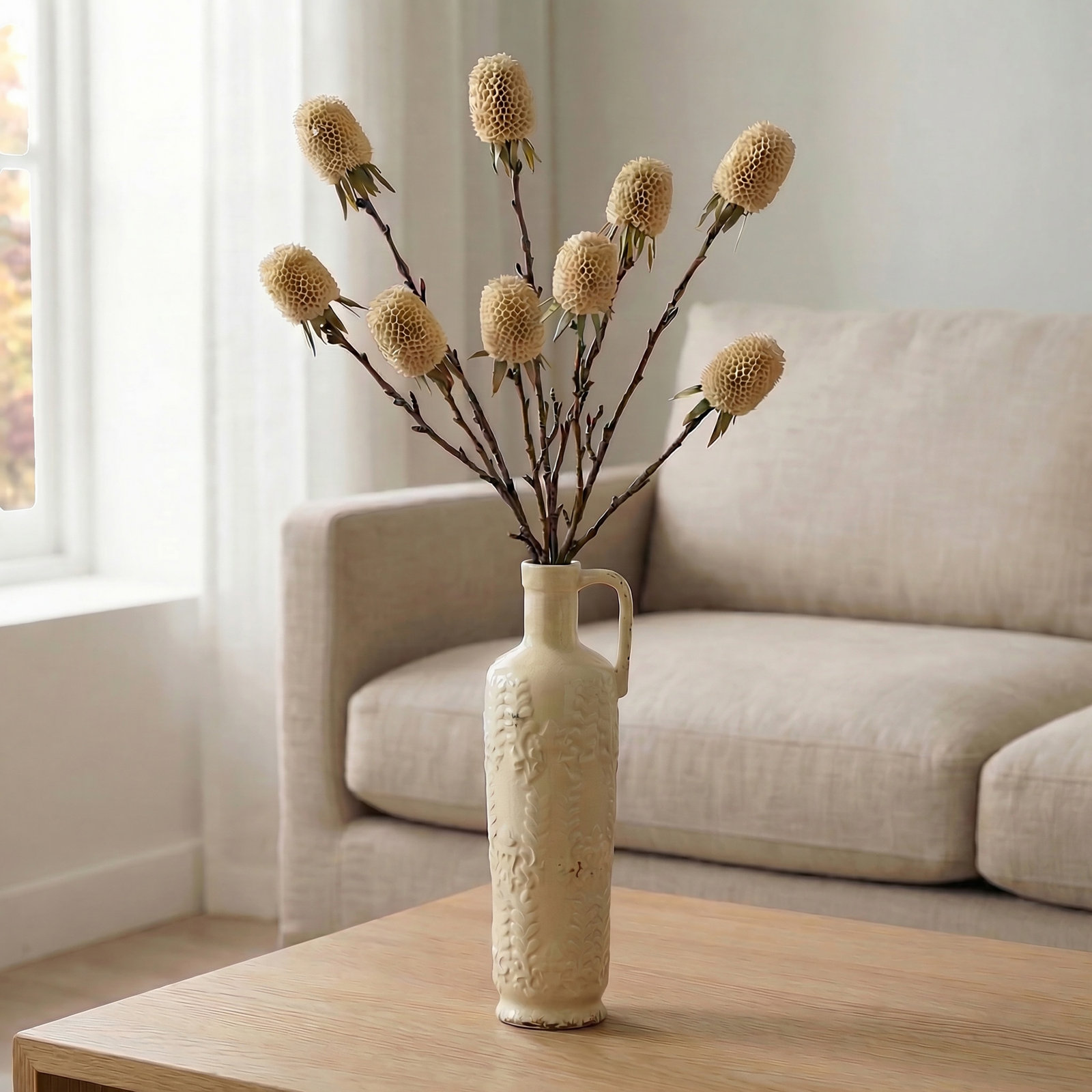 29" Autumn Thistle X3, Cream