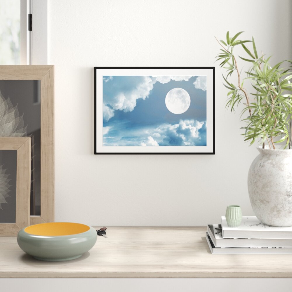 Gerahmtes Poster Vollmond über Wolke