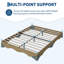 Structure de lit plateforme simple en bois, lit bas Wave Design sans tête de lit, silencieux, naturel-130082781-130082782