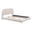 Structure de lit plateforme double rembourrée en molleton avec tissu épais, structure solide et design incurvé, beige-6858392-6858394