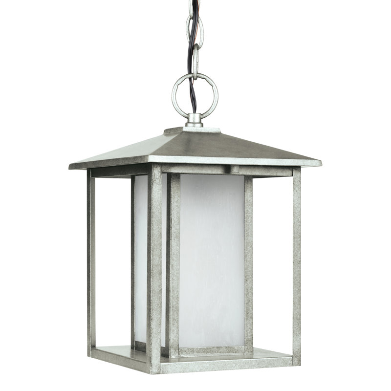Lanterne suspendue d'extérieur 1 lumière H 13,75 po Vermont, Non, Étain patiné
