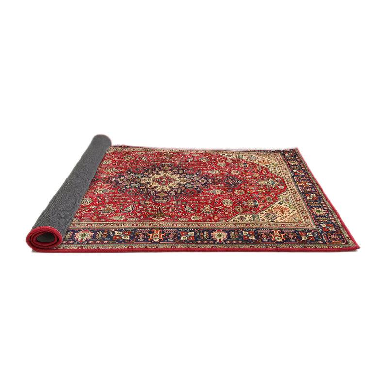 Tapis de style oriental rouge, Rond 4 pi