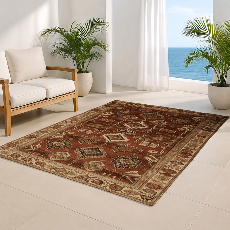 Turkish Brown Indoor and Outdoor Area Rug, Rectangle 2' x 3'