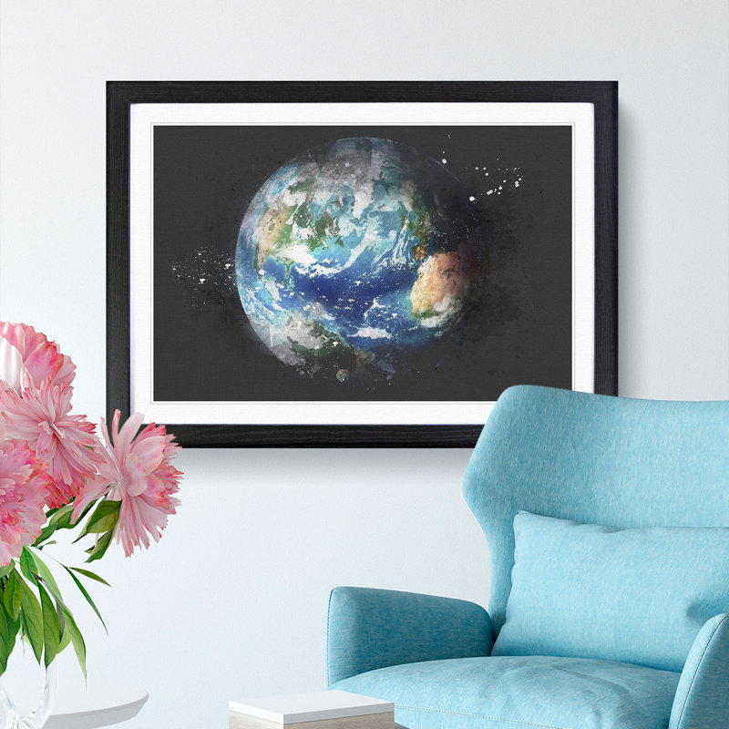 Our Planet Earth - Picture Frame Graphic Art Print, Black Framed, 45cm H x 63cm W x 2cm D