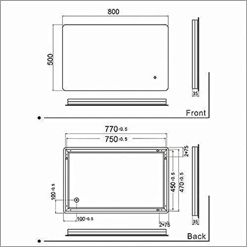 Sundee Flat Wall Mirror