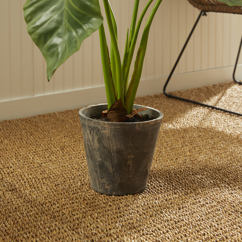 Faux Elephant Ear Plant in Ceramic Pot