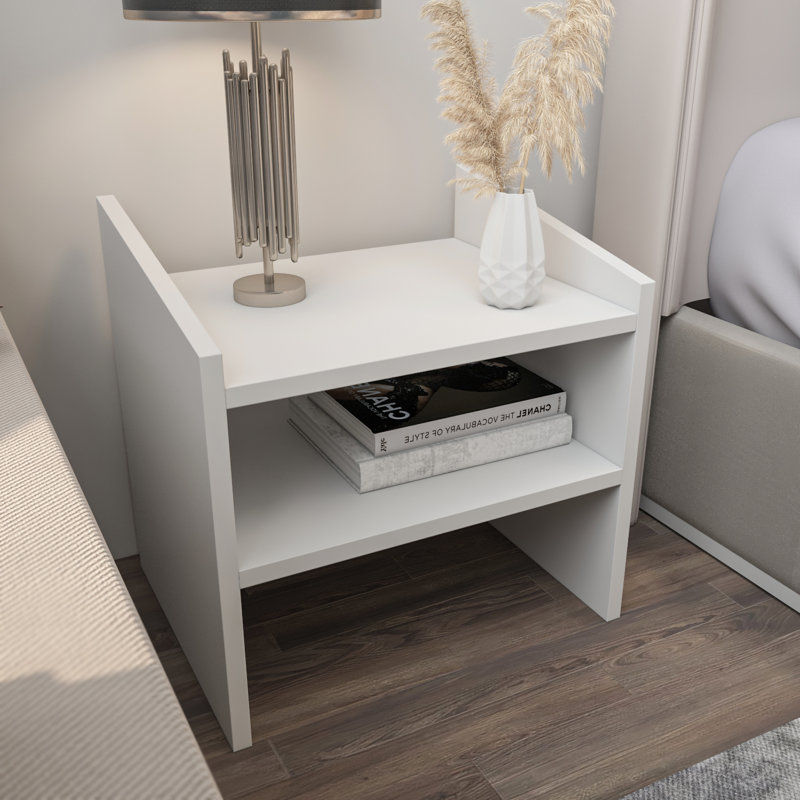 Riccardi 45cm W Bedside Table, White