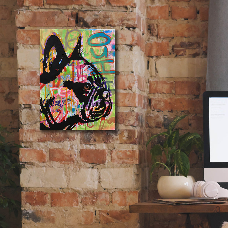 «Indelible Frenchie» par Dean Russo Studios, art mural sur toile, H 16 po x l 12 po x P 0,75 po