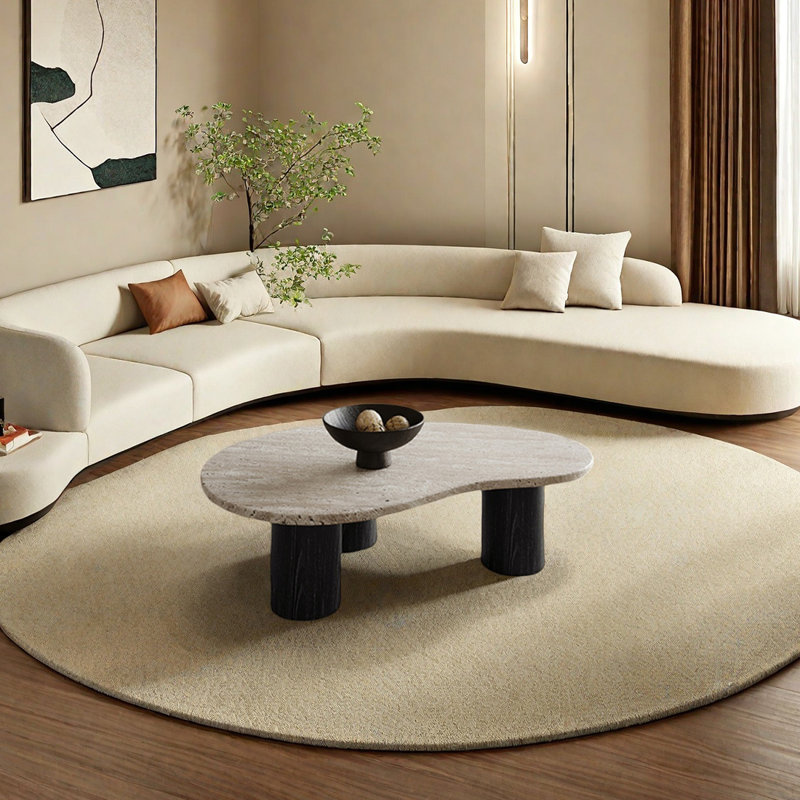 Table basse au design moderne unique, H 13,77 po x L 39,37 po x l 25,59 po, Noir