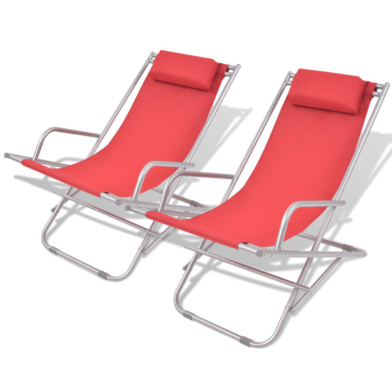Addyson Folding Beach Chair, Red