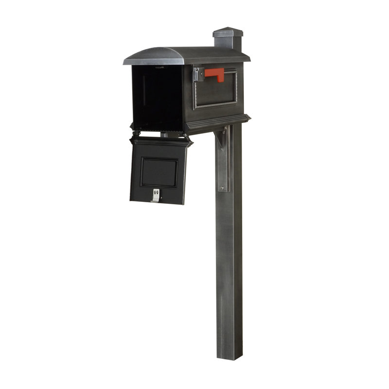 Aluminum Post Mounted Mailbox with Magnetic Closure