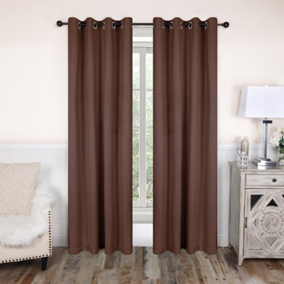 Millendon Energy Saving Modern Polyester Grommet Room Darkening Curtain Pair
